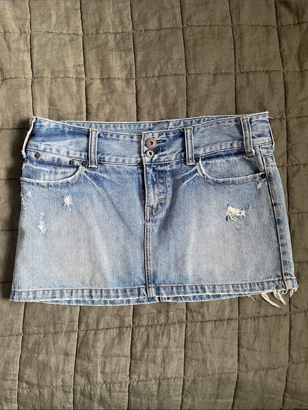 American Eagle Light Blue Denim Mini Skirt